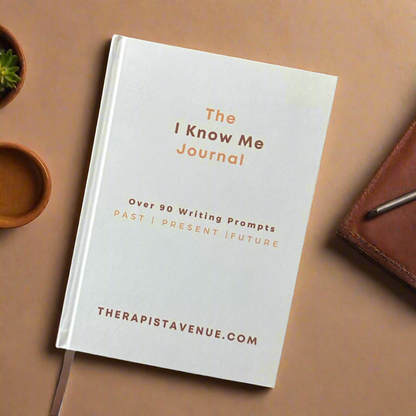 The I Know Me Journal in Cotton, mental health journal, self- guided journal, journal with prompts. 